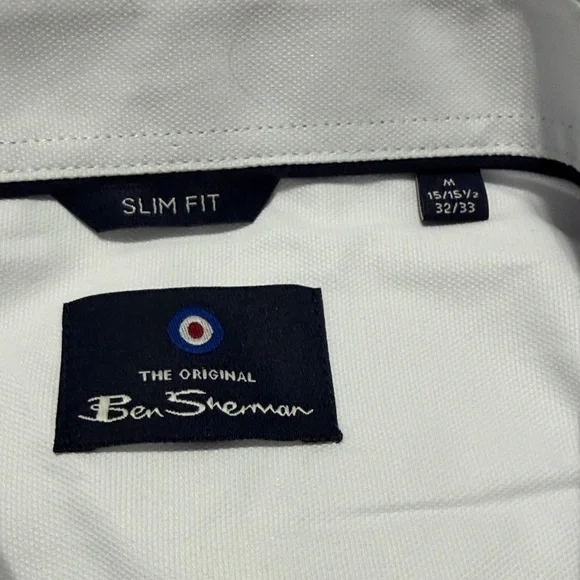The Original Ben Sherman Wrinkle Resistant Men’s White Button-down Size Medium - Picture 5 of 5